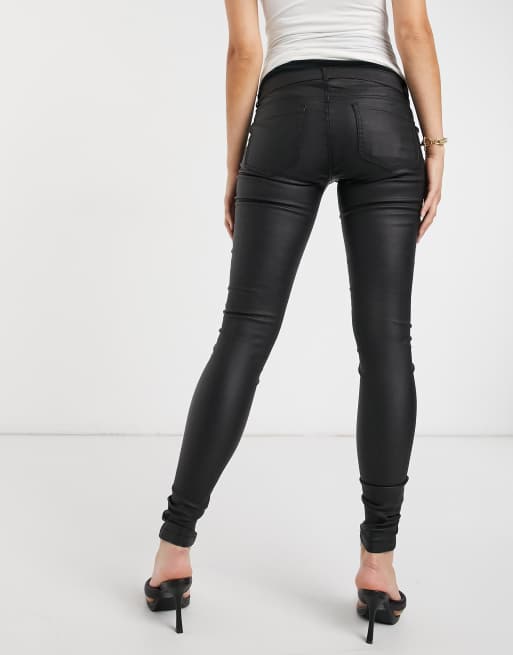 Maternity Black Coated Skinny Jeans