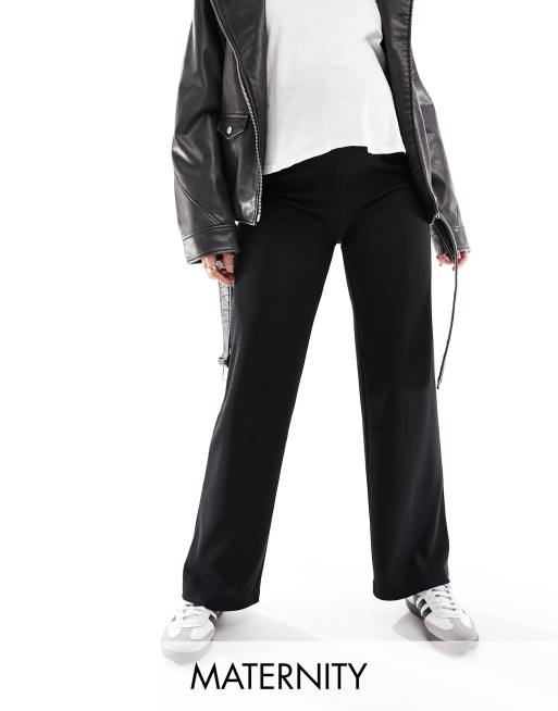 Vero Moda Maternity over the bump straight leg pants in black