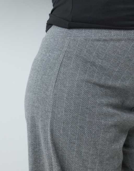 Mamalicious Maternity over the bump wide leg jersey pant in grey pinstripes, 5 of 5