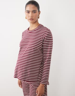 Mama.licious Mamalicious Maternity Oversized Long Sleeve Jersey Top Co-ord In Red