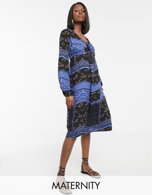 paisley print wrap dress