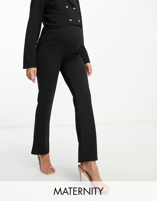 Mamalicious Ensemble de grossesse avec blazer court et pantalon recouvrant le ventre Noir ASOS