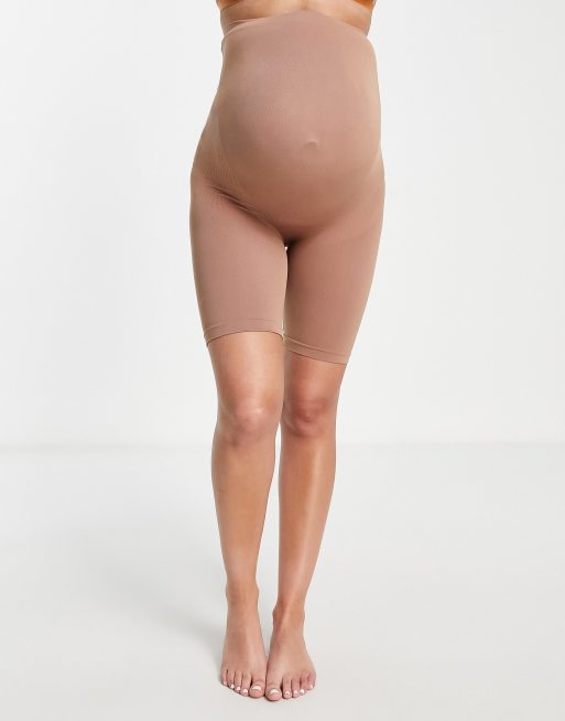 Mamalicious Maternity - Pantaloncini modellanti sopra il pancione marrone chiaro, 3 di 4