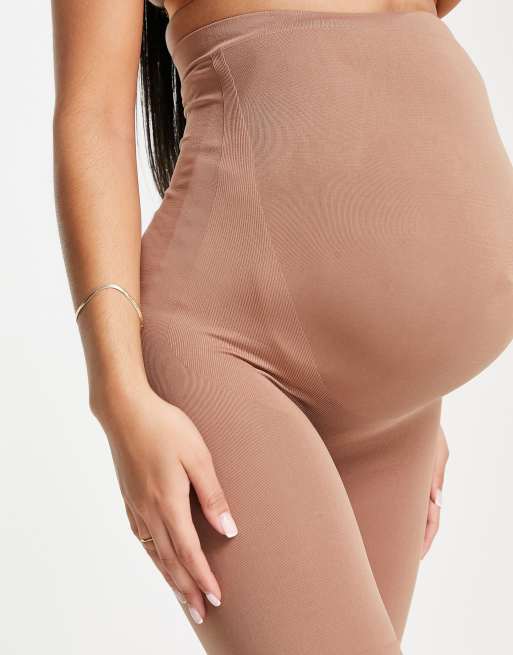 Mamalicious Maternity - Pantaloncini modellanti sopra il pancione marrone chiaro, 4 di 4