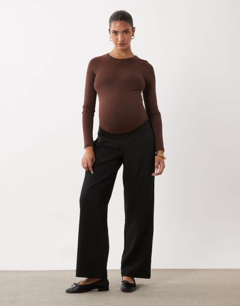 Mamalicious Maternity pantaloni a gamba larga neri - view 1