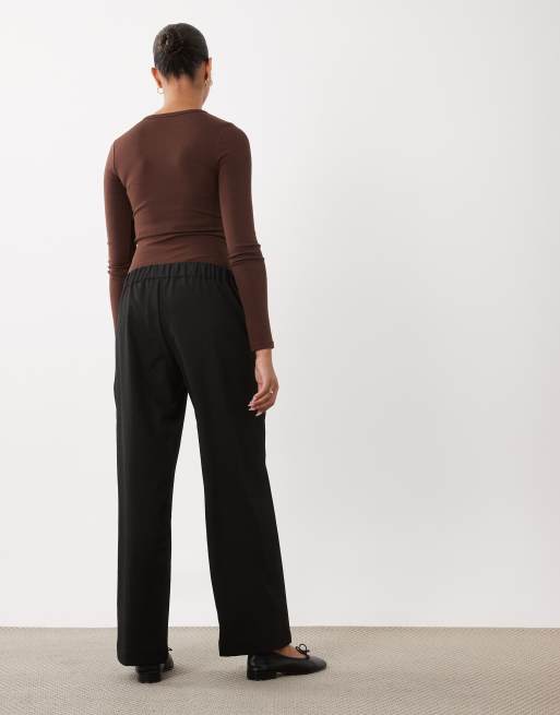Mamalicious Maternity pantaloni a gamba larga neri, 4 di 5