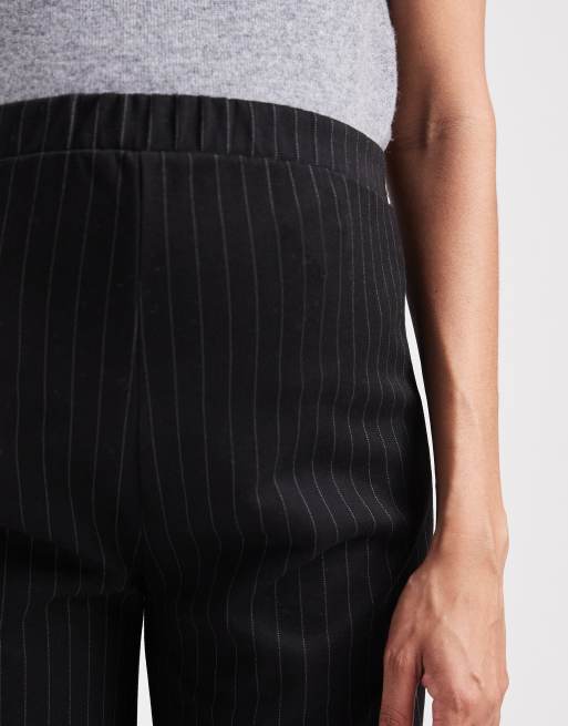 Mamalicious Maternity - Pantaloni eleganti con fondo ampio neri e grigi gessati, 5 di 5