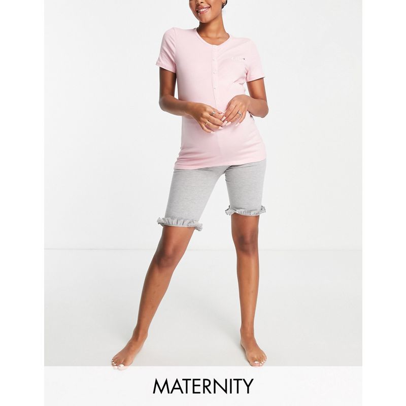Donna  Mamalicious Maternity - Pigiama con T-shirt e pantaloncini leggings