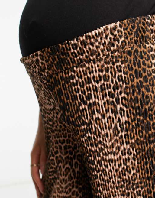 ASOS DESIGN plisse flare pants in animal print