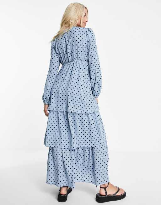 Baby Blue Polka Dot Maternity Dress