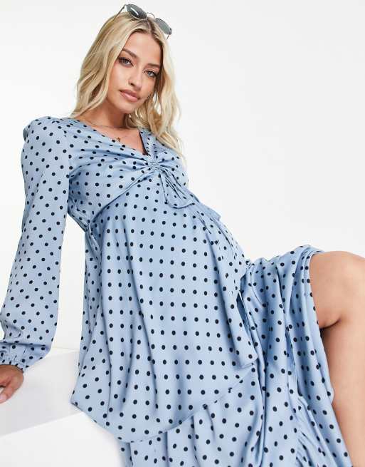 Maternity Polka Dot Tie Shoulder Slips With Thong  Maternity mini dresses,  Stylish maternity outfits, Dresses for pregnant women