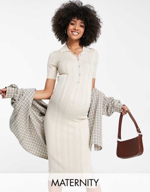 Maternity 2025 beige dress