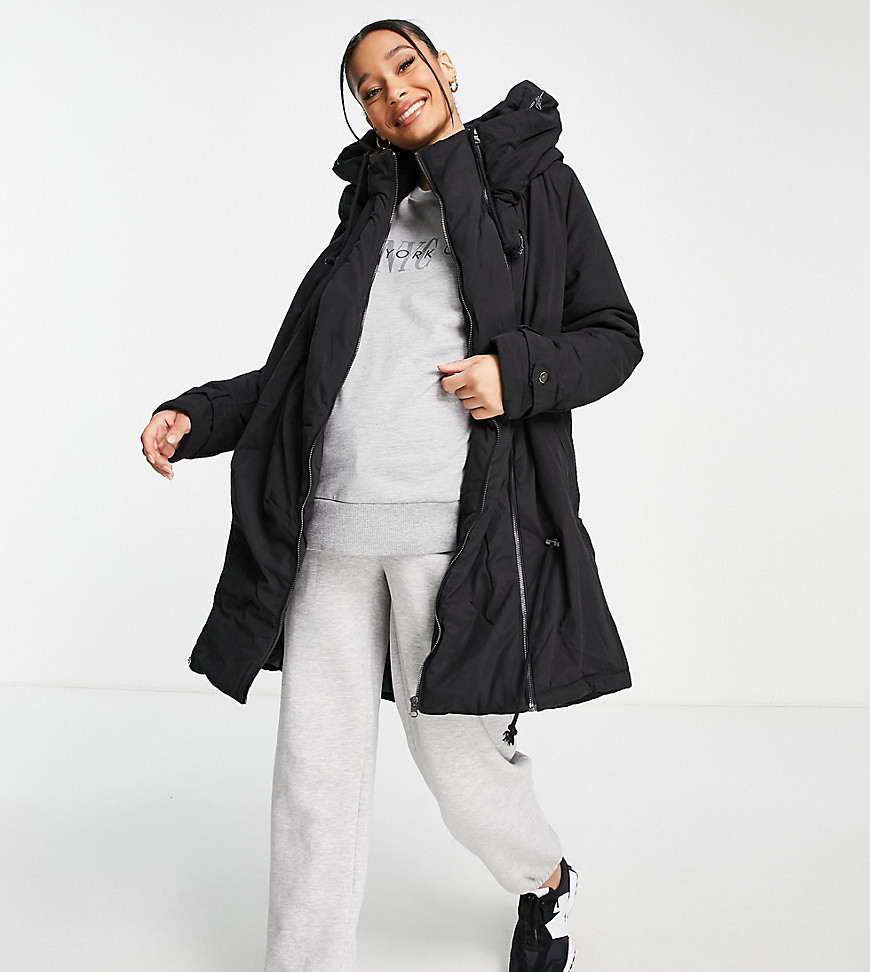 Mamalicious Maternity recycled blend 3 in 1 longline coat in black