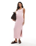 [Mama.licious] Mamalicious Maternity ribbed jersey maxi tank dress in light pink XL Zephyr