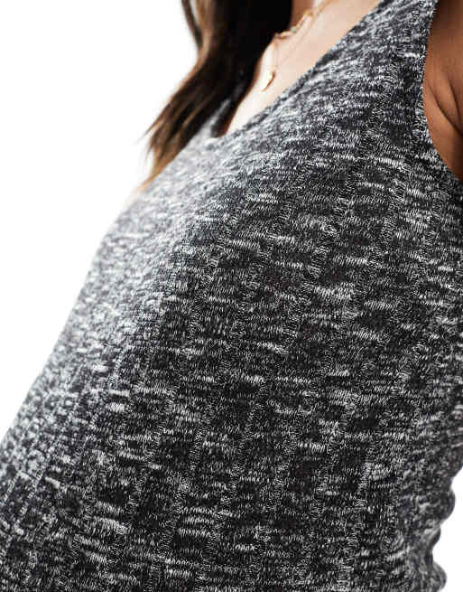 Mamalicious Maternity ribbed knit tank dress in gray melange, 3 of 4