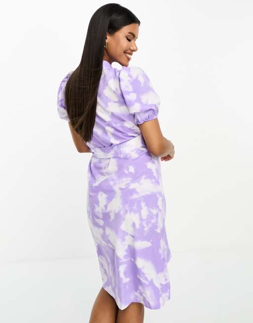 Mamalicious Maternity - Robe portefeuille mi-longue - Lilas et blanc, 2 de 4