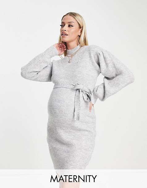 Asos Robe pull gris anthracite-gris clair mouchet\u00e9 style d\u00e9contract\u00e9 Mode Robes Robes pull 