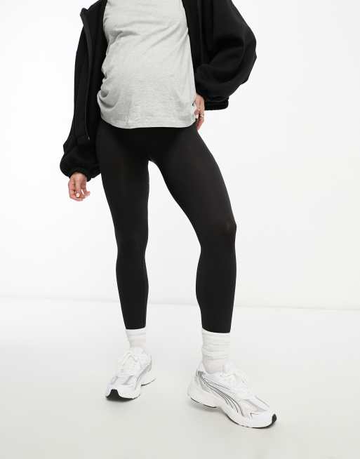 Mamalicious Maternity seamless leggings in black, 4 of 4