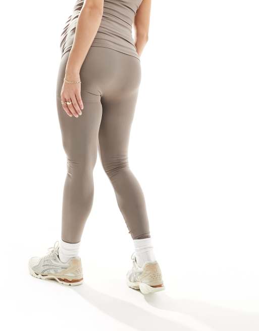 Mamalicious Maternity seamless leggings in taupe (part of a set)