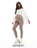 [Mama.licious] Mamalicious Maternity seamless leggings in taupe-Neutral L-XL Falcon