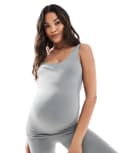 [Mama.licious] Mamalicious Maternity seamless singlet top in sedona sage (part of a set)-Green One Size Sedona sage