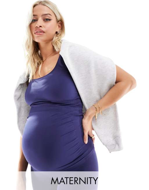 Mamalicious Maternity seamless support over the bump legging in navy blue -  part of a set