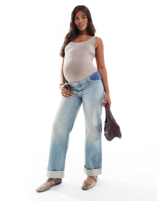 Mamalicious Maternity seamless tank top in taupe, 4 of 4