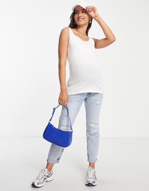 Mamalicious Maternity - Set van 2 zachte borstvoedinghemdjes in zwart en wit, 4 van 4