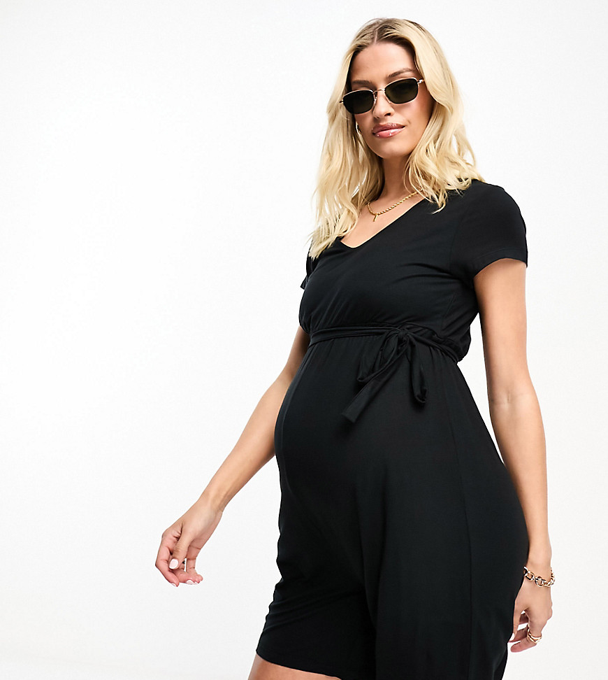 Mama.licious Mamalicious Maternity Midi Skater Dress In Black
