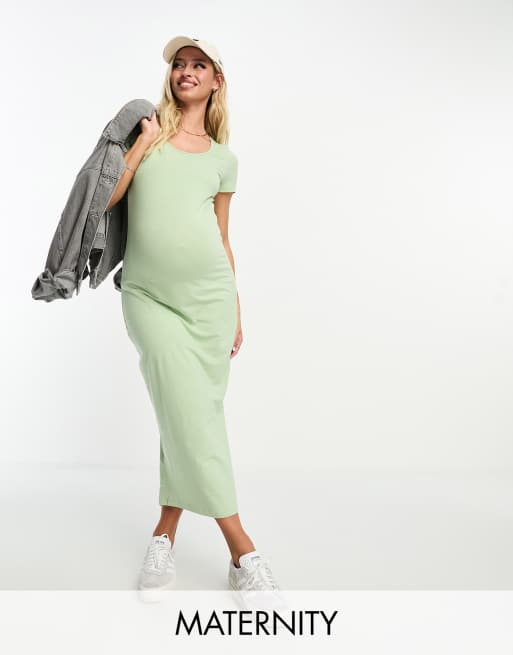 Mama Licious Mamalicious Maternity short sleeve midi dress in