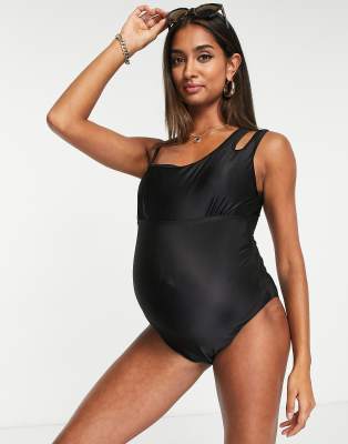 black maternity swimming costume