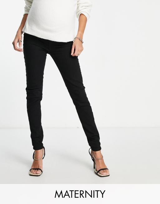 Mamalicious Maternity skinny jegging in black ASOS