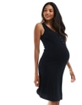 [Mama.licious] Mamalicious Maternity sleeveless nightdress with nursing function in black XS Black