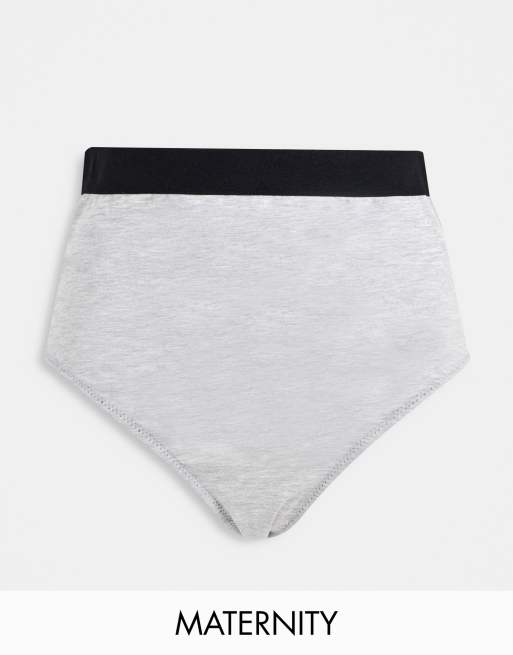 Mamalicious Maternity - Slip a vita alta grigi con elastico in vita nero