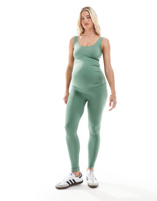 Mamalicious Maternity - Sømløs top i grøn - Del af sæt, 3 af 4