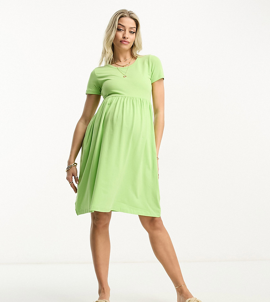 Mama.licious Mamalicious Maternity Smock Mini Dress In Green