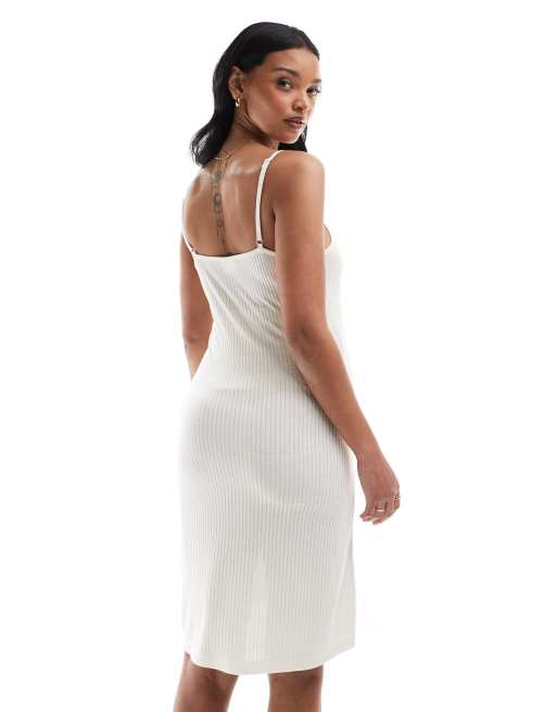 Mamalicious Maternity soft ribbed nursing nightgown in cream