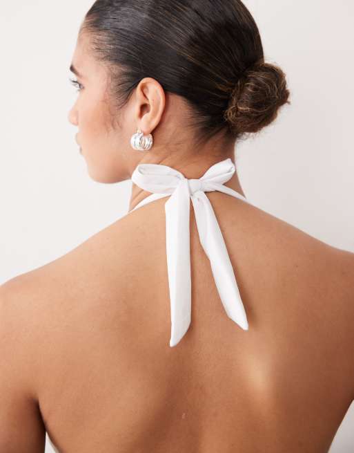 Mamalicious Maternity - Sort badedragt med kontrasterende halterneck med bindebånd og ammefunktion med klips, 2 af 4