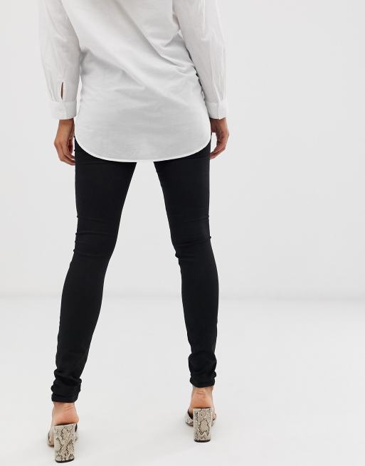 Mamalicious Maternity - Sorte slim-jeans med graviditetsbælte, 2 af 4