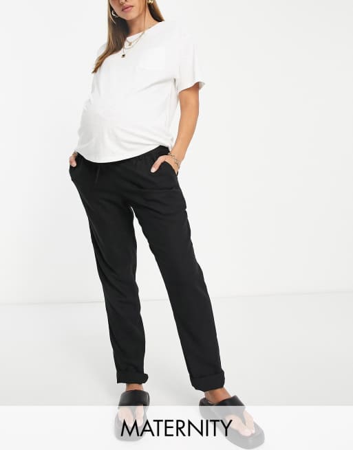 Mamalicious Maternity - Sorte strandbukser med taljebånd under maven 