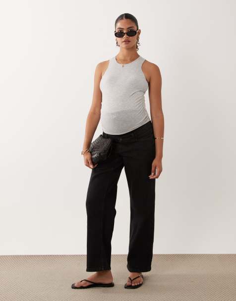 Mamalicious Maternity - Soul - Jeans a fondo ampio neri con fascia sopra il pancione - view 1