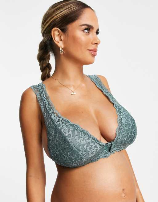 Mamalicious Maternity - Soutien-gorge d'allaitement en dentelle - Vert foncé, 4 de 4
