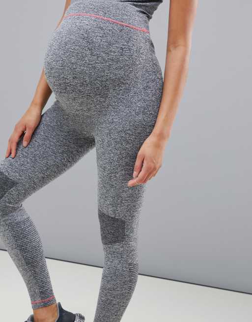 Mamalicious Maternity sports gym leggings in grey marl