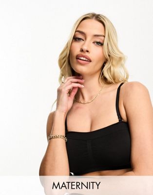 Mamalicious Maternity strapless sculpt bralette with detachable straps in black