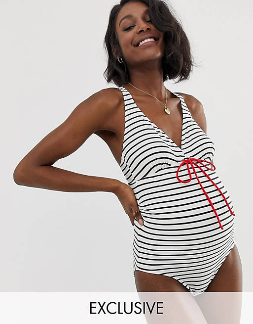 Mamalicious maternity stripe swimsuit | ASOS