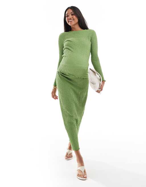 Asos green maternity dress online