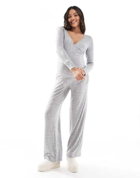 Mamalicious Maternity supersoft cuffed sweatpants in light gray melange - part of a set - view 1
