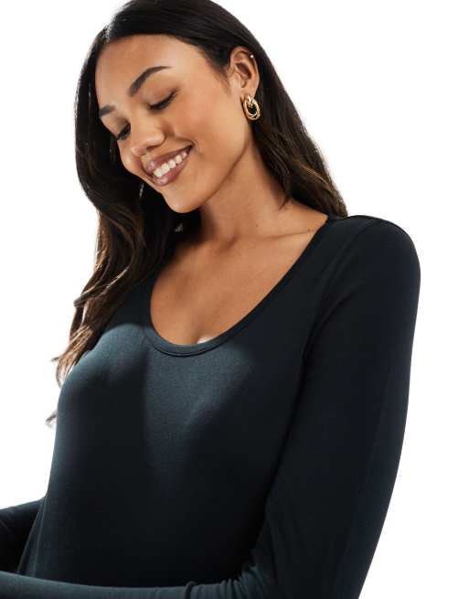 Mamalicious – Maternity – Svart miniklänning i jersey med långa ärmar, 3 av 4
