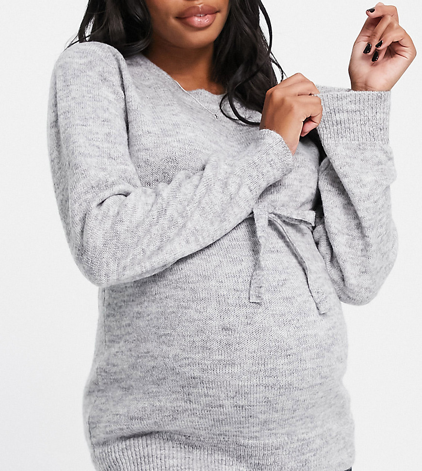 Mama.licious Mamalicious Maternity sweater in gray-Grey