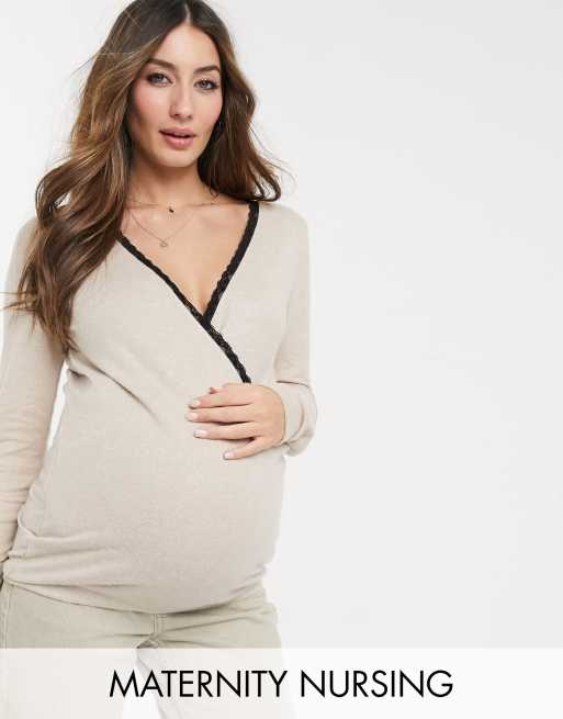 Maternity Wrap Front Nursing Nightgown